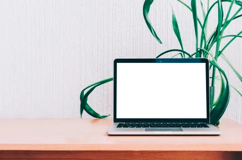 Laptop On Table Foto stock