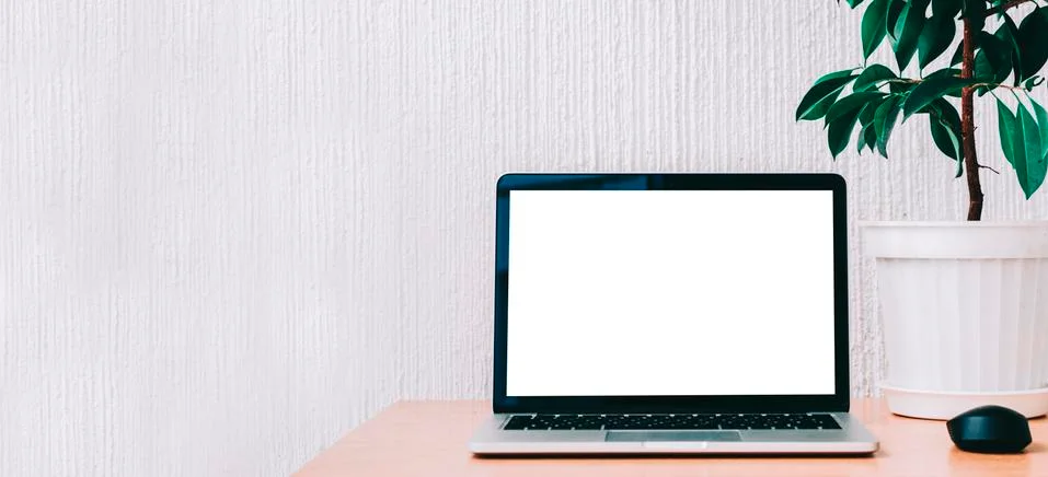 Laptop On Table Stock Photos