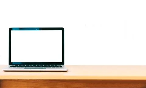Laptop On Table Stock Photos