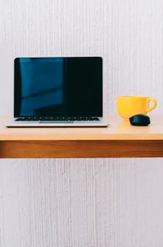 Laptop On Table Stock Photos