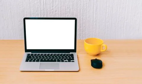 Laptop On Table Stock Photos