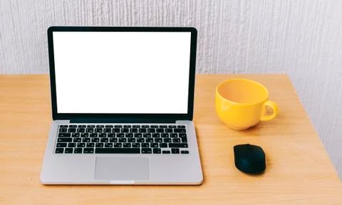 Laptop On Table Stock Photos