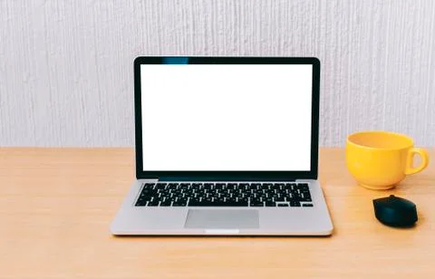 Laptop On Table Foto stock