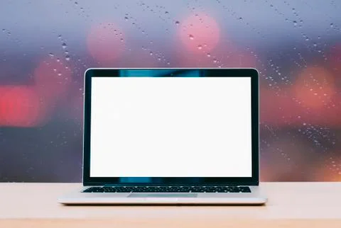 Laptop On Table Stock Photos