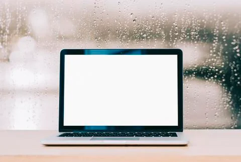 Laptop On Table Stock Photos