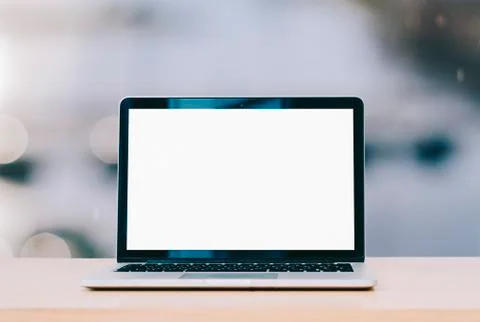 Laptop On Table Stock Photos