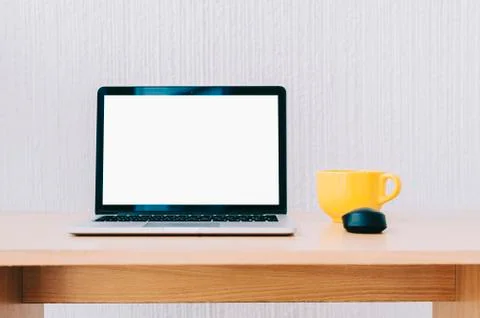 Laptop On Table Foto stock