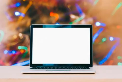 Laptop On Table Stock Photos