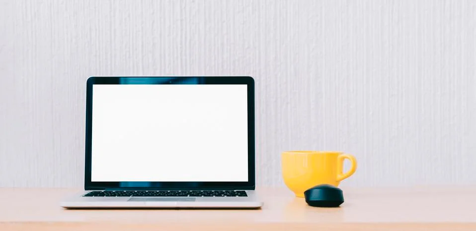 Laptop On Table Stock Photos