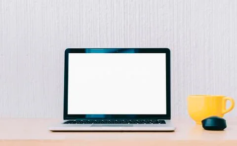 Laptop On Table Stock Photos