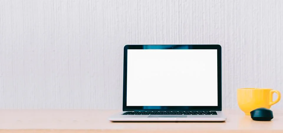 Laptop On Table Stock Photos