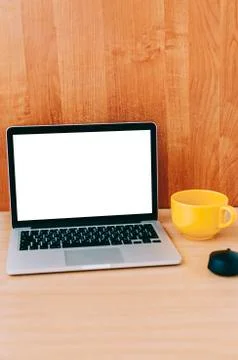 Laptop On Table Stock Photos
