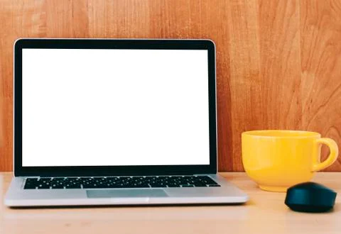 Laptop On Table Stock Photos