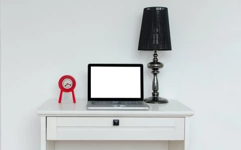 Laptop on table Foto stock