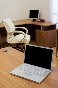 Laptop on a table Stock Photos