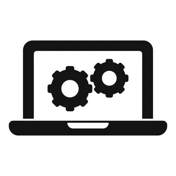 Laptop technical document icon simple vector. Paper manual Stock Illustration
