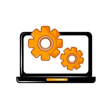Laptop technical service Illustrazione stock