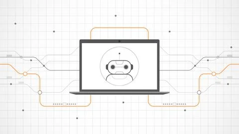 Laptop technology background abstract. Illustrazione stock