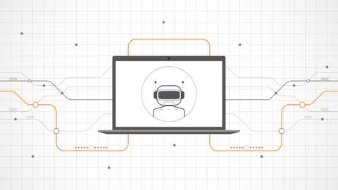 Laptop technology background abstract. Stock Illustration