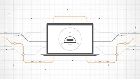 Laptop technology background abstract. Stock Illustration