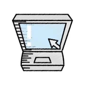 Laptop technology device sketch Stock Illustration