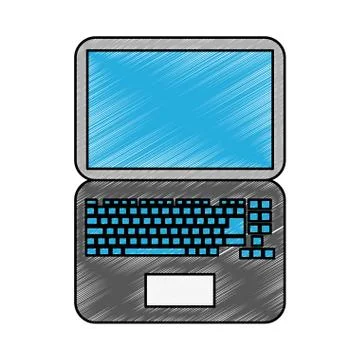Laptop technology isolated scribble 스톡 일러스트