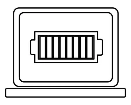 Laptop technology mobile computer cartoon Stock Illustration