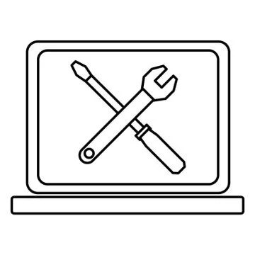 Laptop technology mobile computer cartoon Stock Illustration