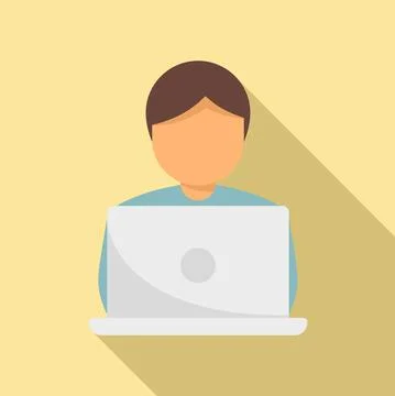 Laptop testing software icon, flat style 스톡 일러스트