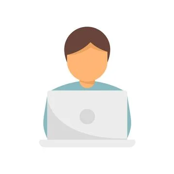 Laptop testing software icon flat isolated vector Stock Illustration