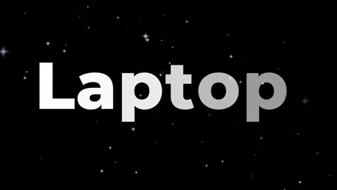 Laptop text overlay on a dark starry night sky background for digital Stock Footage 344625942
