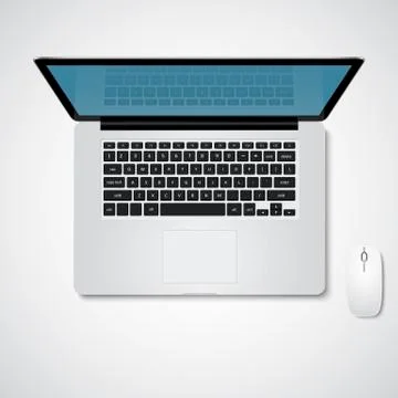 Laptop, Top View Stock Illustration