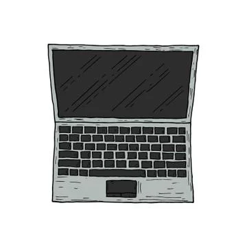 Laptop. Top view. Isolated object on a white background. Vector. Stock Illustration