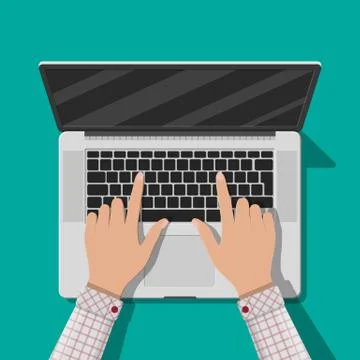 Laptop top view. Mobile computer. Notebook Illustrazione stock