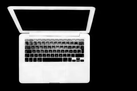 Laptop top view Stock Photos