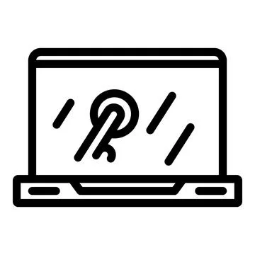 Laptop touch icon outline vector. Phone app Stock Illustration