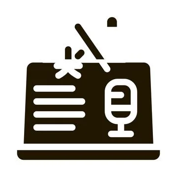 Laptop Translation Program Icon  Vector Stock Illustration