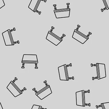 Laptop tray home office vector seamless pattern Stock-Illustration