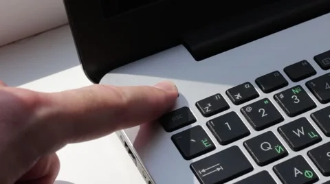 Laptop' turn on/off power button Stock Footage 66756592