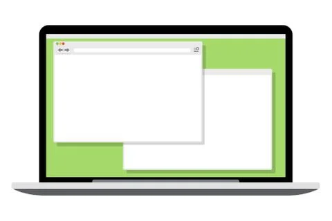 Laptop with two open blank windows イラスト素材