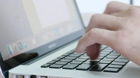 Laptop Typing Close Up Stock Footage 58684612