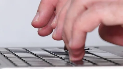Laptop Typing in the Office Closeup Video stock 80559099