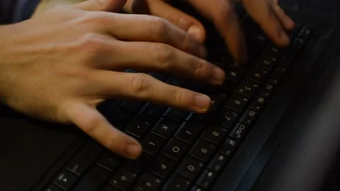 Laptop typing top. man work on laptop and typing. Stock-Footage 233089621