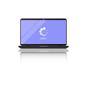 Laptop update icon. Laptop software update. Downloading data concept simple d イラスト素材