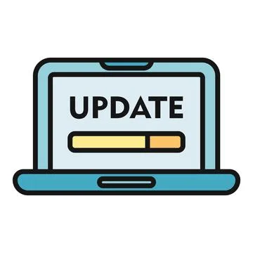 Laptop updating software installation with progress bar Stockillustratie