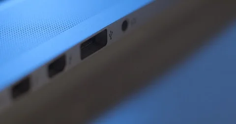 Laptop usb connection in 4K Video stock 97090196