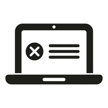 Laptop user ban icon simple vector. Digital expel Stock Illustration