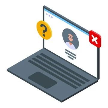 Laptop user icon isometric vector. Computer man Stock Illustration