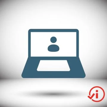 Laptop with user icon in the middle vector illustration flat design Stockillustratie