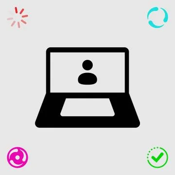 Laptop with user icon in the middle vector illustration flat design Stockillustratie